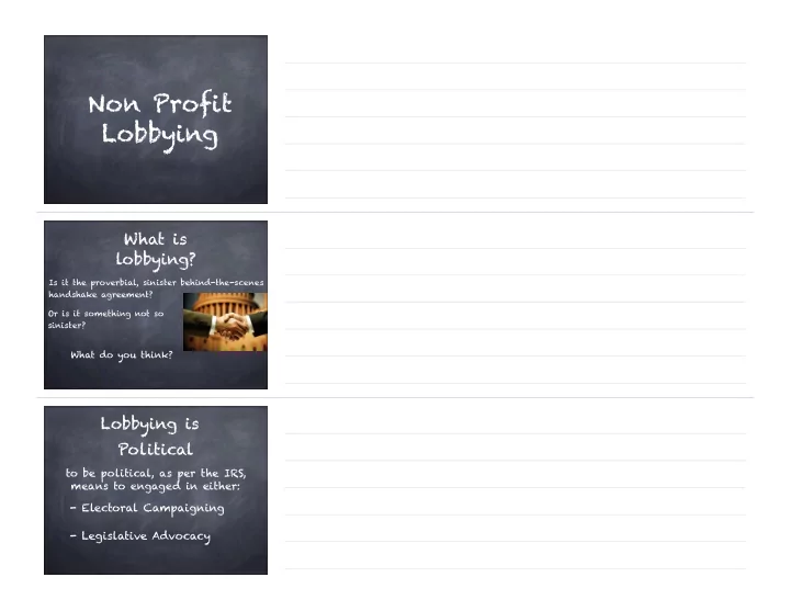 non profit lobbying