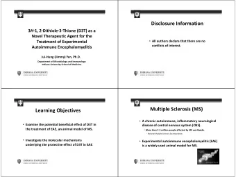 Disclosure Information 3 H  1, 2  Dithiole  3  Thione (D3T) as a Novel Therapeutic