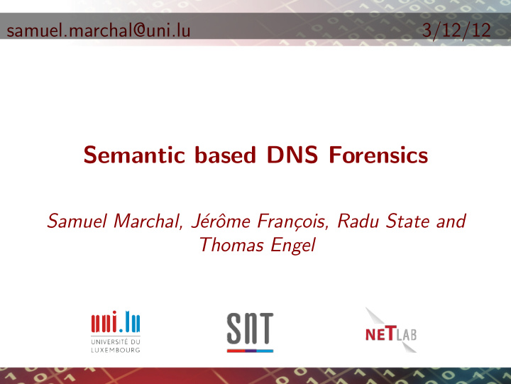 semantic based dns forensics