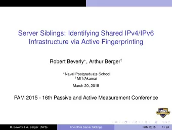 Server Siblings: Identifying Shared IPv4/IPv6  Infrastructure via Active Fingerprinting Robert