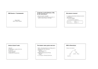 Computers use IP addresses. Why  DNS Session 1: Fundamentals  Old solution: hosts.txt  do we need