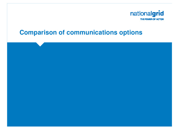 comparison of communications options examples of