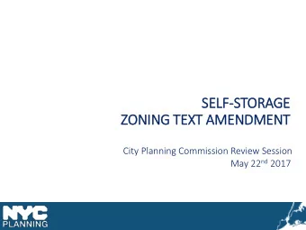 ZONING TEXT AMENDMENT  City Planning Commission Review Session May 22 nd 2017  Industrial Action