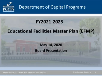 Department of Capital Programs  FY2021-2025  Educational Facilities Master Plan (EFMP)  May 14,