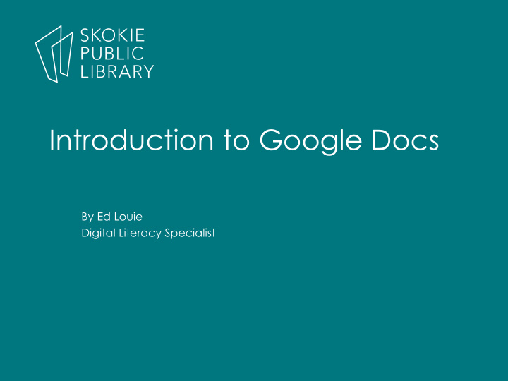 introduction to google docs