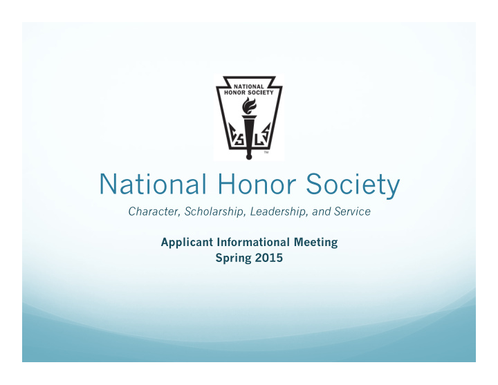 national honor society