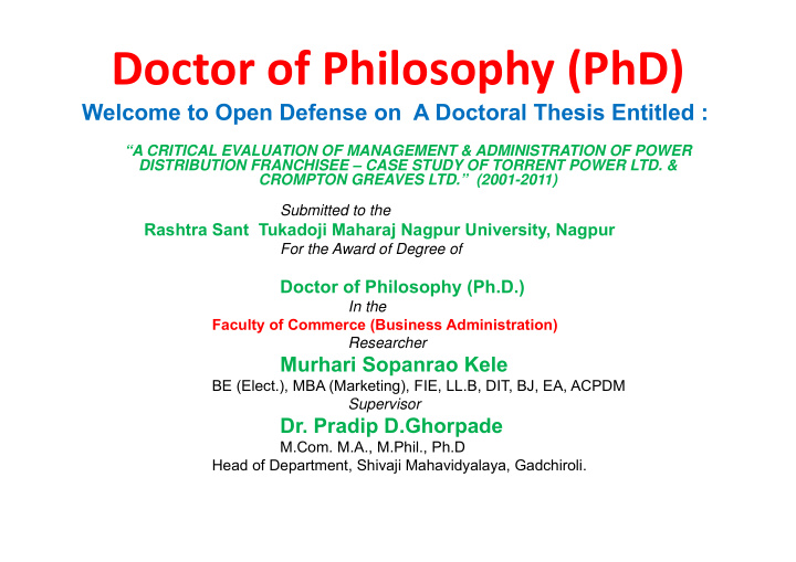 doctor of philosophy phd