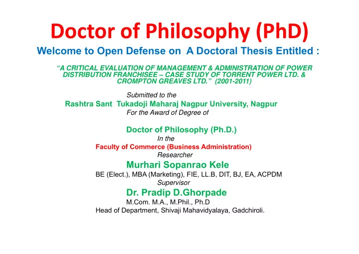 doctor of philosophy phd