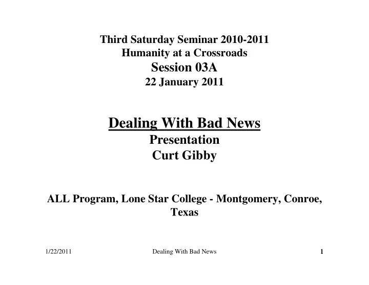 dealing with bad news