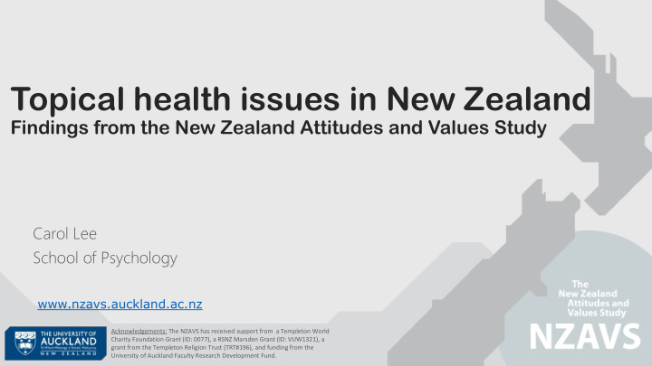 topical health issues in new zealand