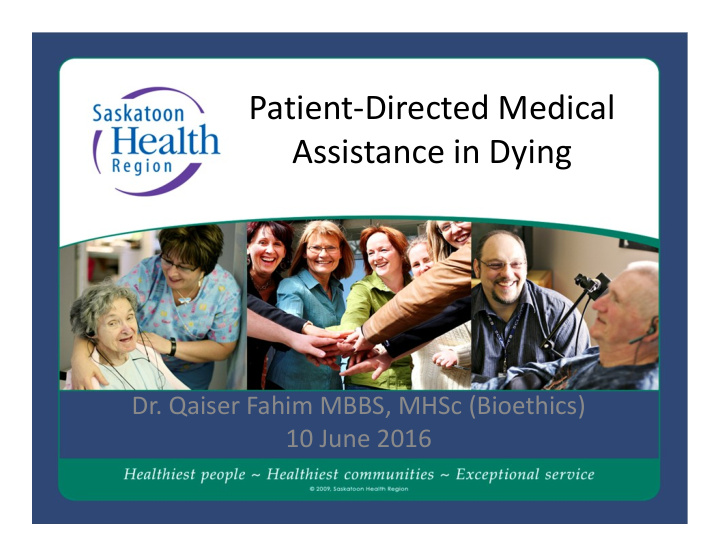 patient directed medical assistance in dying