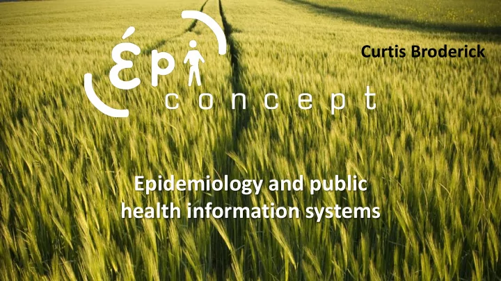 epidemiology and public health information systems