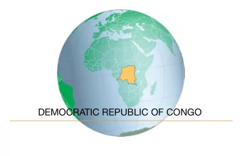 Democratic republic of congo  Democratic republic of congo  poverty, corruption, inequality O ver 5