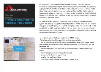 ELECTRONIC MEDICAL RECORDS FOR  So, what is Project Buendia? Essentially, we're building an