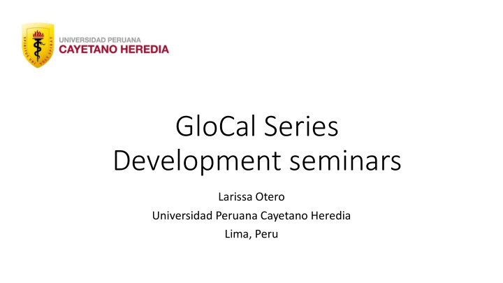 glocal series development seminars