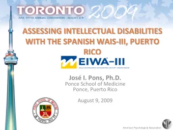 ASSESSING INTELLECTUAL DISABILITIES ASSESSING INTELLECTUAL DISABILITIES ASSESSING INTELLECTUAL