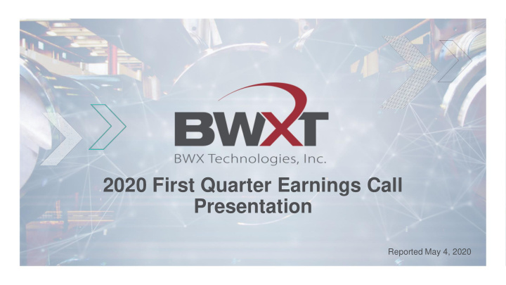 2020 first quarter earnings call