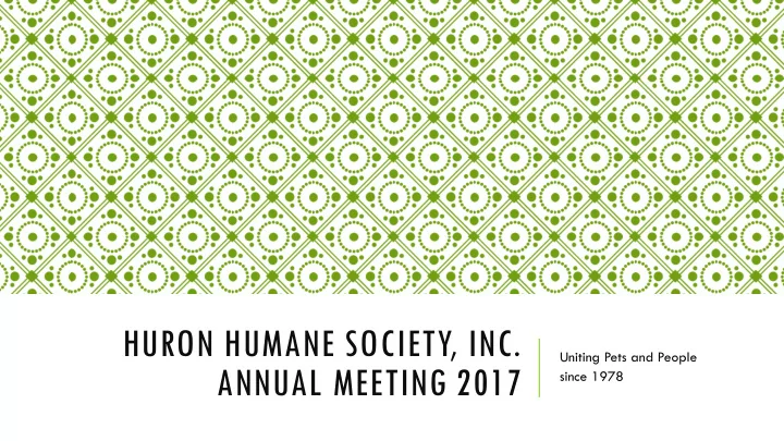 huron humane society inc