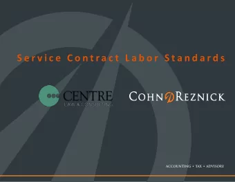 S e r v i c e  C o n t r a c t  L a b o r  S t a n d a r d s  Please Read  T  his pre se ntatio n