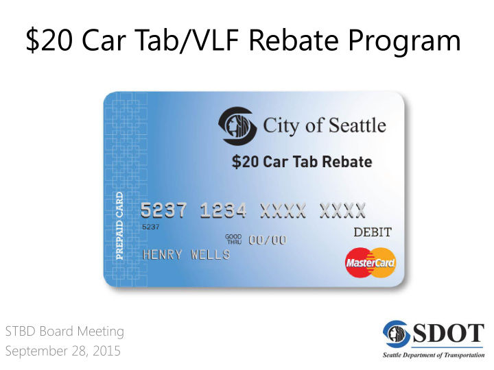 20 car tab vlf rebate program