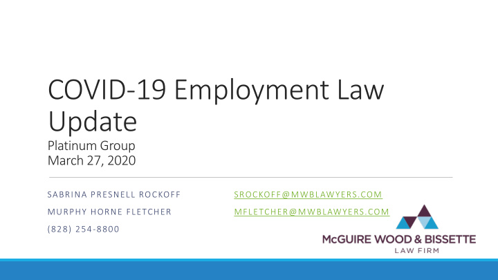 covid 19 employment law update