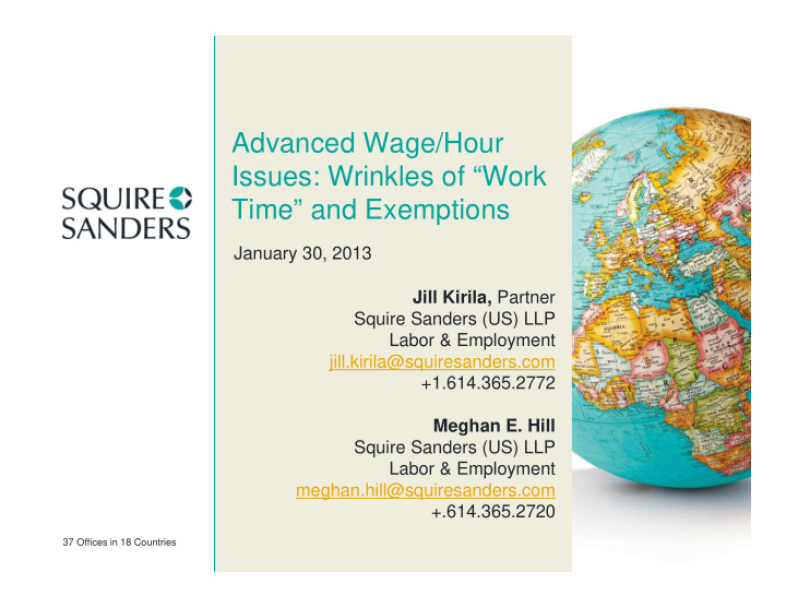 advanced wage hour issues wrinkles of work time and