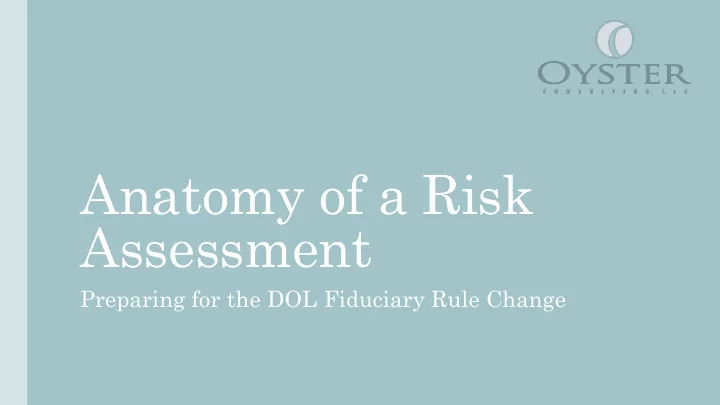 anatomy of a risk