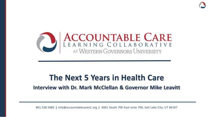 the next 5 years in health care
