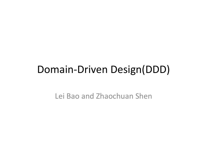domain driven design ddd