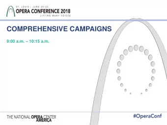 COMPREHENSIVE CAMPAIGNS 9:00 a.m.  10:15 a.m.  Comprehensive Campaigns  Preparing for Success