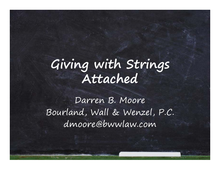 giving with strings attached