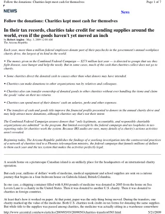 In their tax records, charities take credit for sending supplies around the  world, even if the