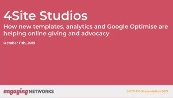 October 11th, 2019  ENCC-DC Presentation 2019  Introductions    Our work history with Engaging