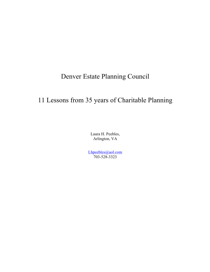 denver estate planning council