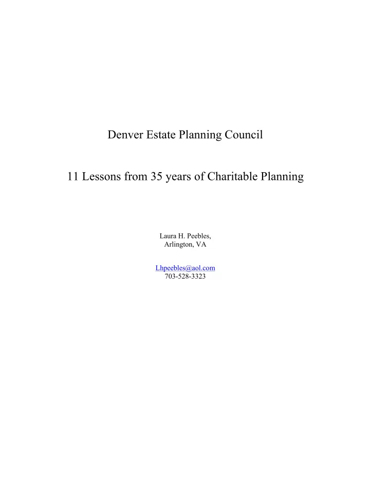 denver estate planning council