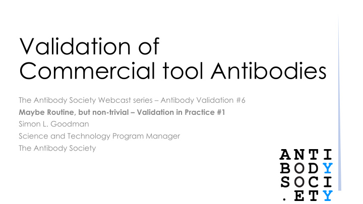 validation of commercial tool antibodies