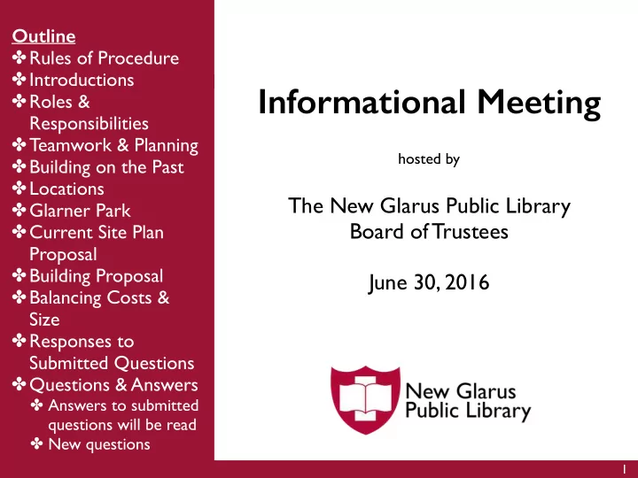 informational meeting