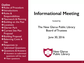 Informational Meeting  Roles &amp;  Responsibilities  Teamwork &amp; Planning  hosted by