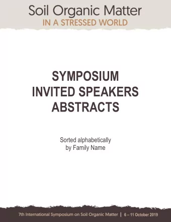 SYMPOSIUM  INVITED SPEAKERS  ABSTRACTS  Sorted alphabetically  by Family Name P a g e  | 1