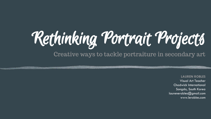 rethinking portrait projects