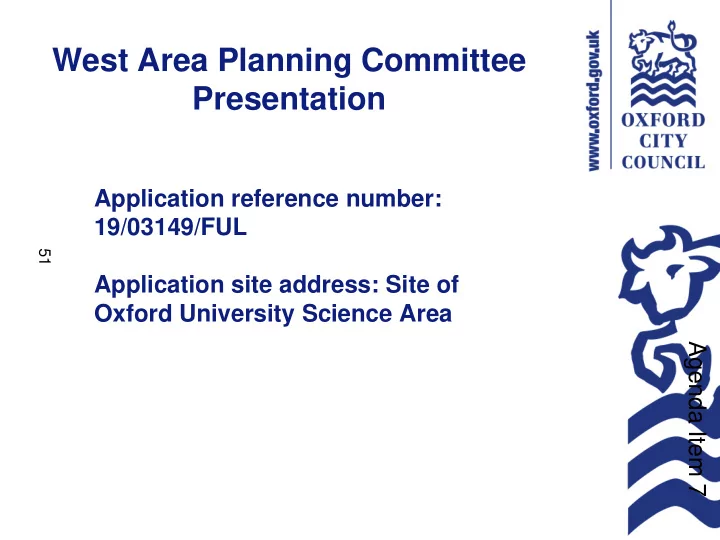 west area planning committee presentation