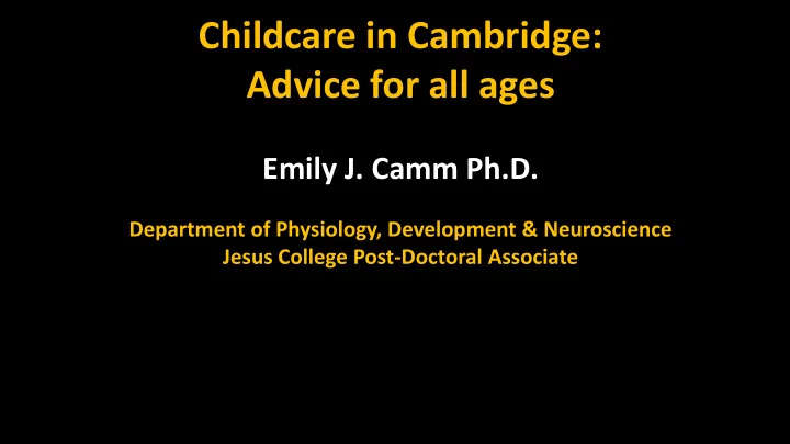 childcare in cambridge advice for all ages