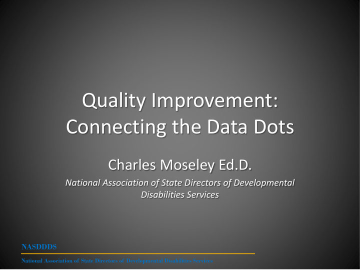 quality improvement connecting the data dots
