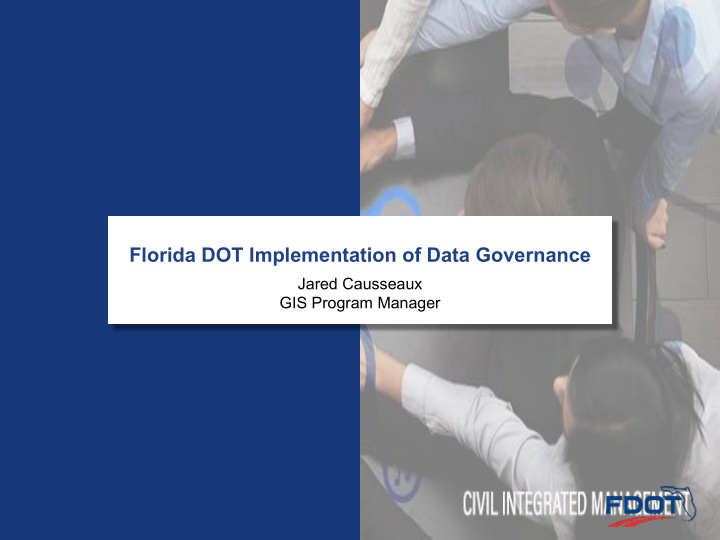 florida dot implementation of data governance