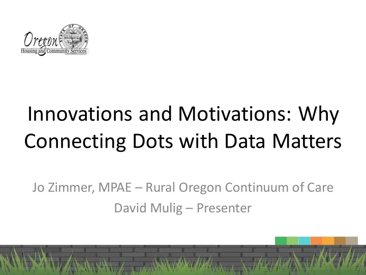 innovations and motivations why connecting dots with data