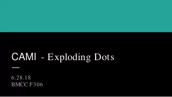 CAMI - Exploding Dots  6.28.18  BMCC F306  An interesting machine...  The 12 Machine:  Lets