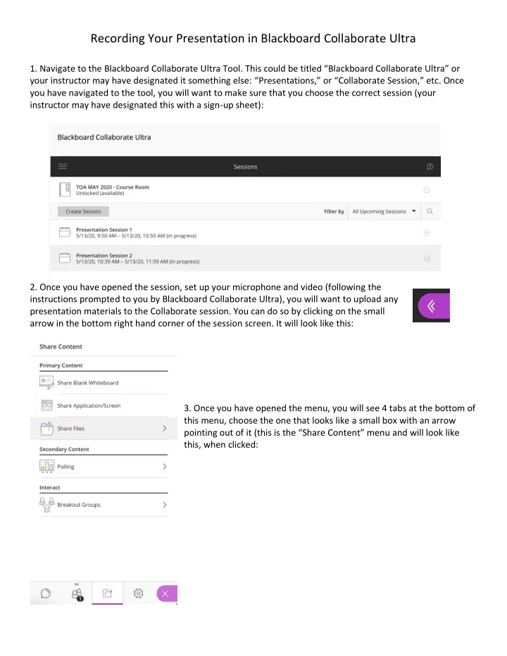 recording your presentation in blackboard collaborate