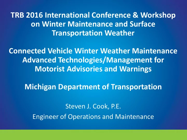 trb 2016 international conference amp workshop