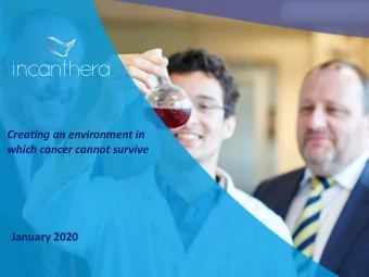 Creating an environment in  which cancer cannot survive  which cancer cannot survive  January 2020