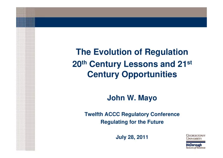 the evolution of regulation
